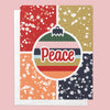 Peace Ornament & Snow Modern Christmas Greeting Card