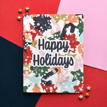  Happy Holidays Shapes & Snow Modern Christmas Greeting Card