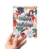 Happy Holidays Shapes & Snow Modern Christmas Greeting Card