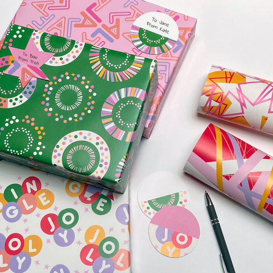Jingle Jolly Joy Christmas Recycled Wrapping Paper – MASU