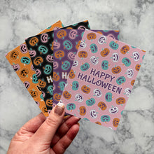  Glowing Girly Cute & Spooky Pumpkins Printable Happy Halloween Cards
