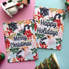 Happy Holidays Shapes & Snow Modern Christmas Greeting Card