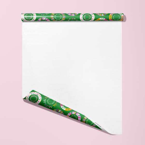 Modern Christmas Green Wreath Eco-Friendly Wrapping Paper