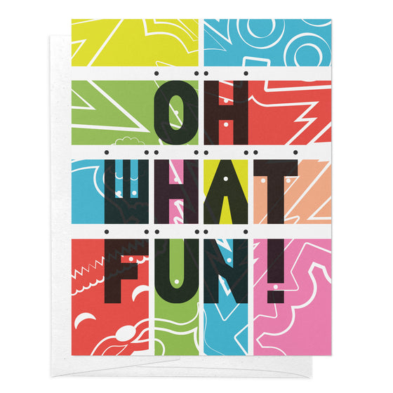 Oh What Fun! Colorful Christmas Greeting Card