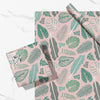 Pink & Green Tropical Plant Leaves Eco-Friendly Wrapping Paper