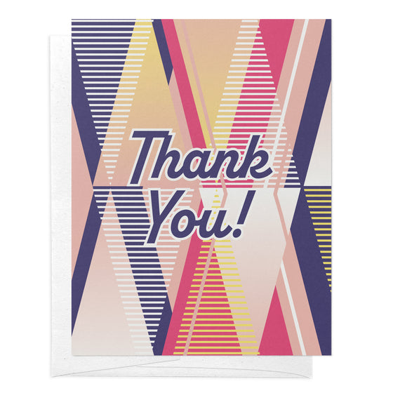 Thank You Triangles Geometric Greeting Card