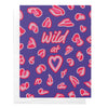 Wild at Heart Purple Leopard Print Greeting Card