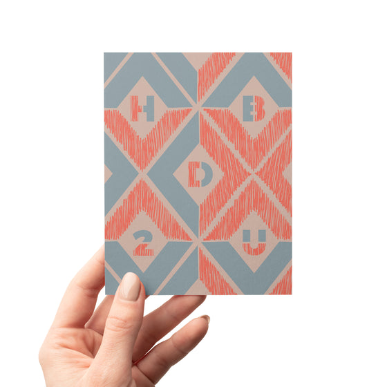 Geometric Gender Neutral Diamond Birthday Greeting Card