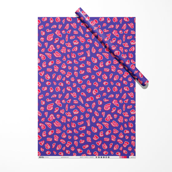 Pink, Purple, & Peach Leopard Animal Print Recycled Wrapping Paper