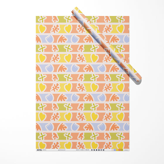 Matisse Stripe Inspired Abstract Art Recycled Wrapping Paper
